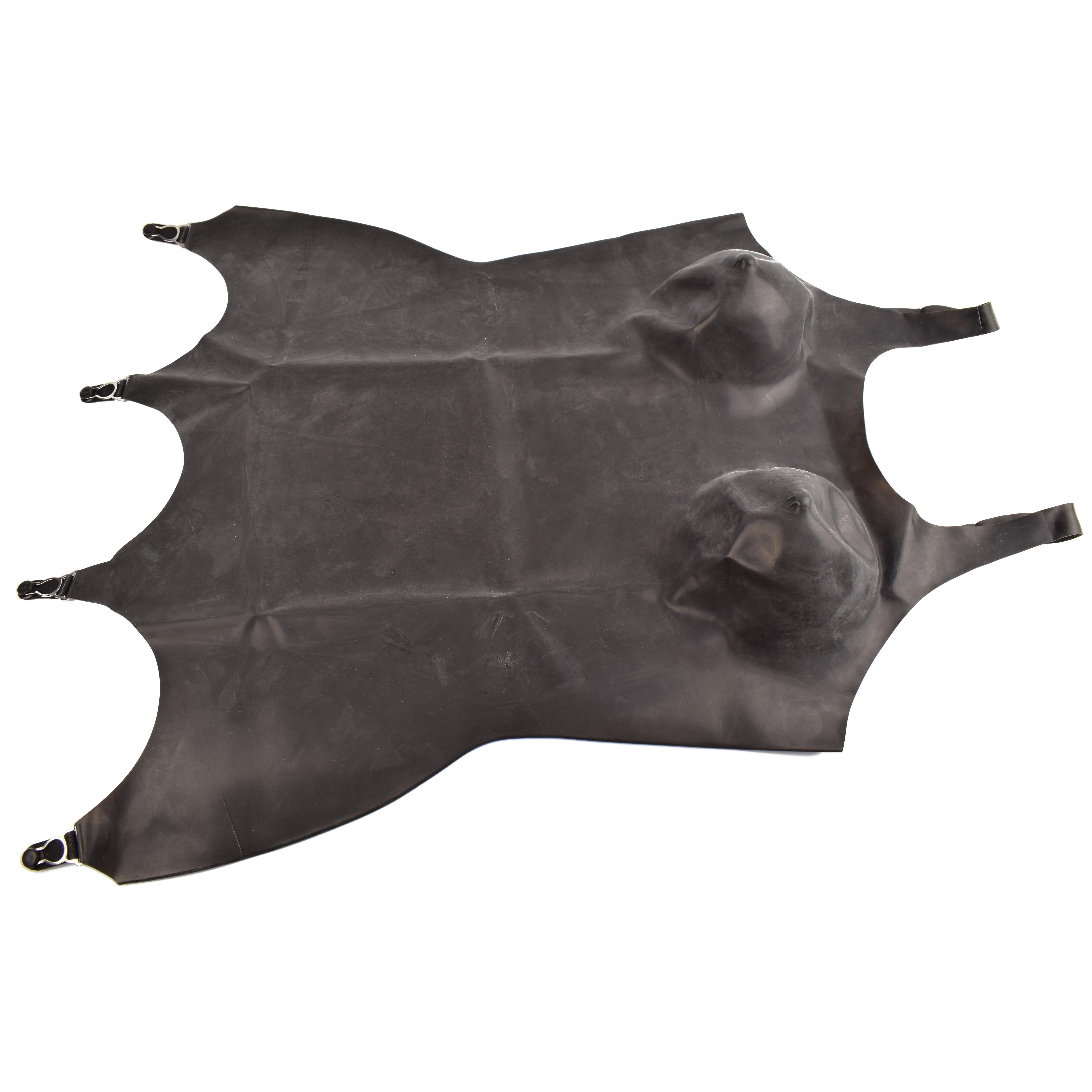 Rubberfashion Latex Corsage - Latex Corsage mit 4 Strapsen Halter - Corsage mit Trägern und ausgeformten Cups für Damen